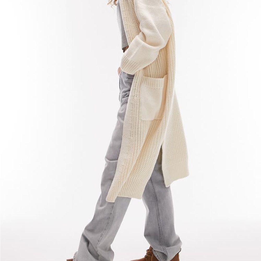 Topshop mixed stitch longline cardigan